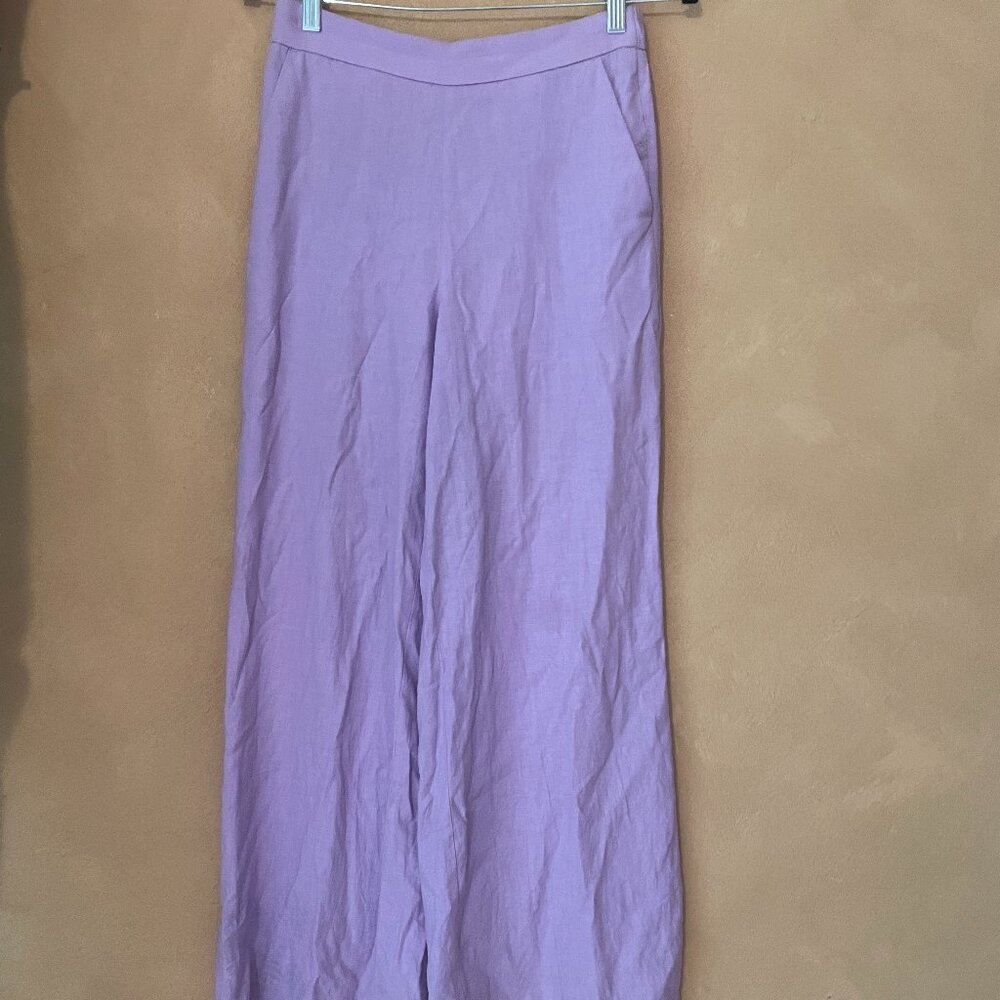 Purple linen pants